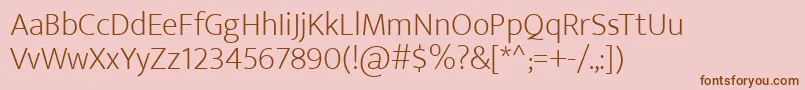 EkmuktaExtralight-Schriftart – Braune Schriften auf rosa Hintergrund