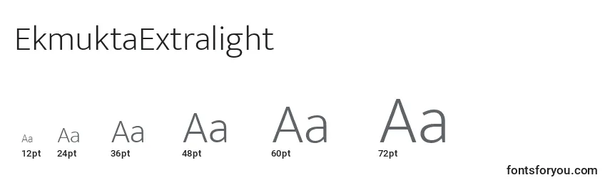 EkmuktaExtralight Font Sizes