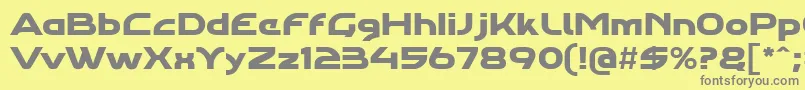 フォントAgharaproregular – 黄色の背景に灰色の文字