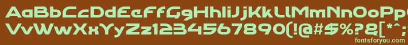 フォントAgharaproregular – 緑色の文字が茶色の背景にあります。