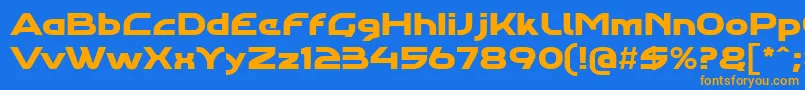 Agharaproregular Font – Orange Fonts on Blue Background