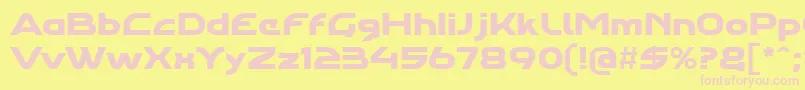 Agharaproregular-fontti – vaaleanpunaiset fontit keltaisella taustalla