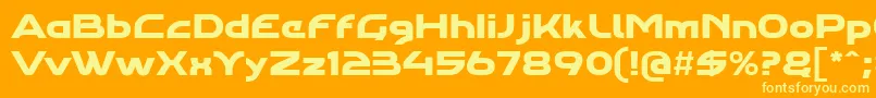 Agharaproregular-Schriftart – Gelbe Schriften auf orangefarbenem Hintergrund