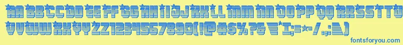 Armyrangerschrome Font – Blue Fonts on Yellow Background