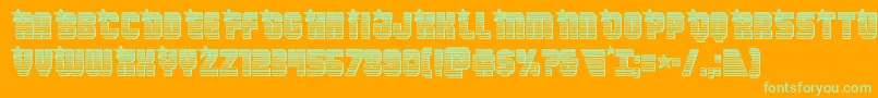 Czcionka Armyrangerschrome – zielone czcionki na pomarańczowym tle