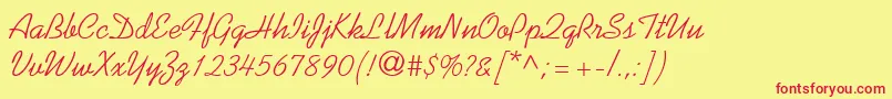 Rocodey Font – Red Fonts on Yellow Background