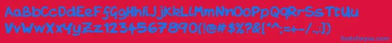 Eeroom Font – Blue Fonts on Red Background