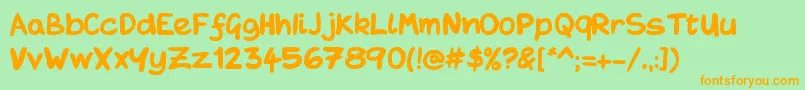 Eeroom Font – Orange Fonts on Green Background