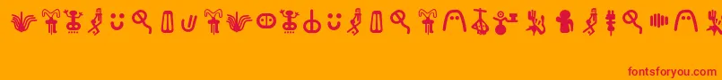 IngaStoneRedesigned Font – Red Fonts on Orange Background