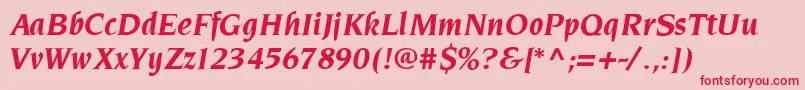 NeuvareseBolditalic Font – Red Fonts on Pink Background