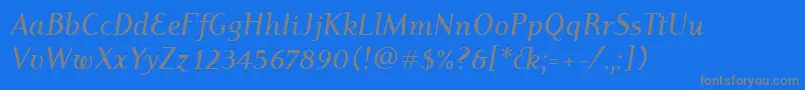 DyadisItcMediumItalic Font – Gray Fonts on Blue Background