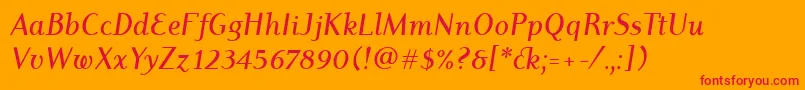 DyadisItcMediumItalic Font – Red Fonts on Orange Background
