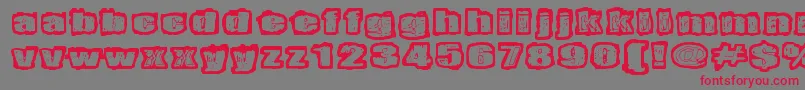 フォントTerritorio – 赤い文字の灰色の背景
