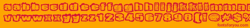 フォントTerritorio – オレンジの背景に赤い文字