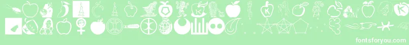 FnordHodge-Schriftart – Weiße Schriften auf grünem Hintergrund