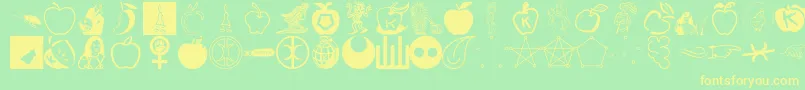 FnordHodge Font – Yellow Fonts on Green Background