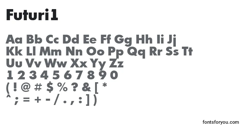 Fuente Futuri1 - alfabeto, números, caracteres especiales