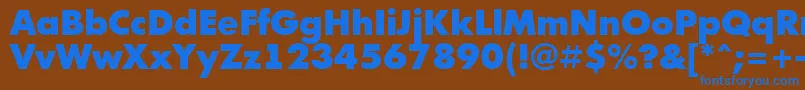 フォントFuturi1 – 茶色の背景に青い文字