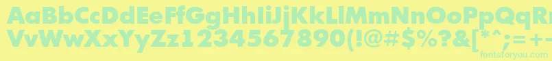 Futuri1 Font – Green Fonts on Yellow Background