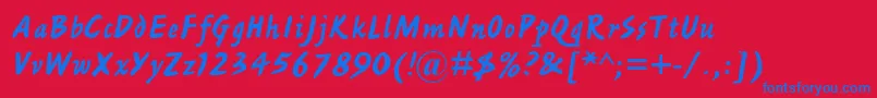 AshleyScriptMt Font – Blue Fonts on Red Background