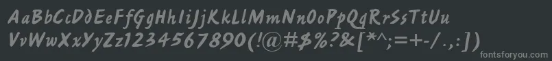 フォントAshleyScriptMt – 黒い背景に灰色の文字