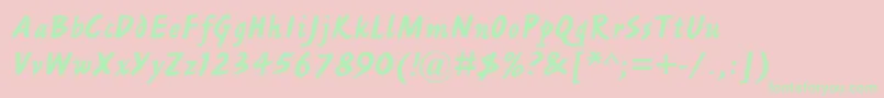 AshleyScriptMt Font – Green Fonts on Pink Background