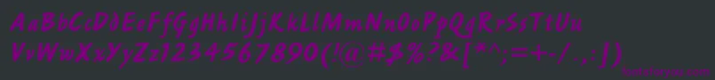 Fonte AshleyScriptMt – fontes roxas em um fundo preto
