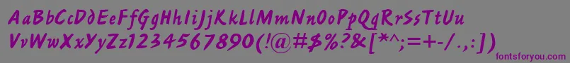 AshleyScriptMt-Schriftart – Violette Schriften auf grauem Hintergrund