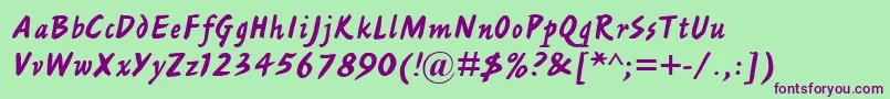 AshleyScriptMt Font – Purple Fonts on Green Background