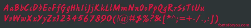 AshleyScriptMt Font – Red Fonts on Black Background