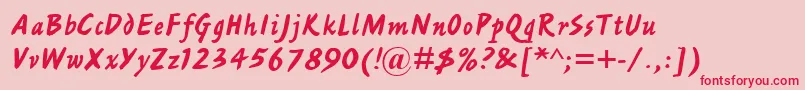 AshleyScriptMt Font – Red Fonts on Pink Background