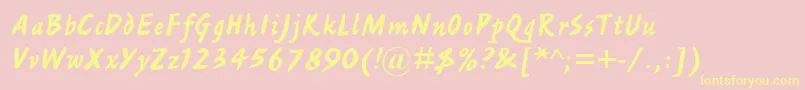 AshleyScriptMt Font – Yellow Fonts on Pink Background