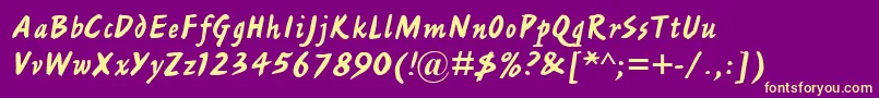 AshleyScriptMt Font – Yellow Fonts on Purple Background