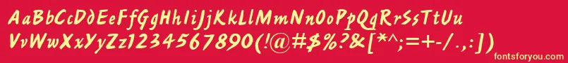 AshleyScriptMt Font – Yellow Fonts on Red Background