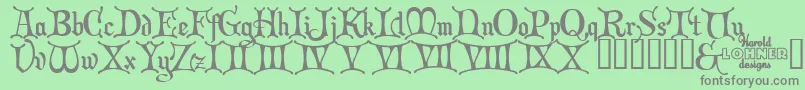 フォントChrici – 緑の背景に灰色の文字