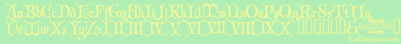 Chrici Font – Yellow Fonts on Green Background