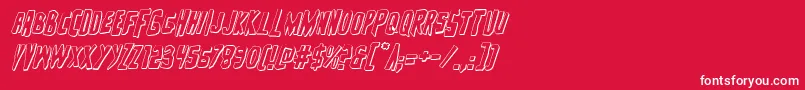 フォントZakenstein3Dital – 赤い背景に白い文字