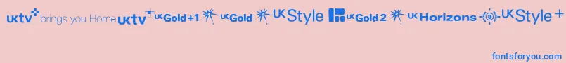 Czcionka UktvFamilyLogos – niebieskie czcionki na różowym tle