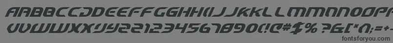 フォントStarfighterCadetBoldItalic – 黒い文字の灰色の背景
