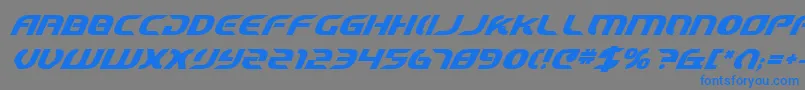 フォントStarfighterCadetBoldItalic – 灰色の背景に青い文字