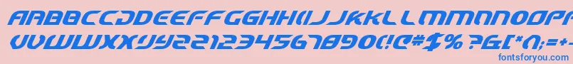 フォントStarfighterCadetBoldItalic – ピンクの背景に青い文字