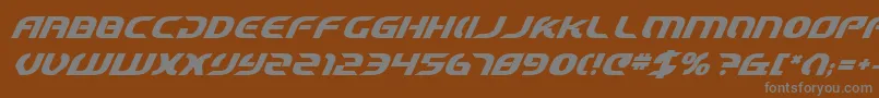 StarfighterCadetBoldItalic-Schriftart – Graue Schriften auf braunem Hintergrund