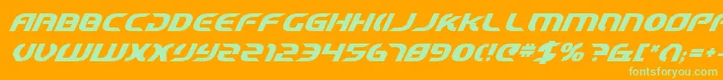 StarfighterCadetBoldItalic Font – Green Fonts on Orange Background