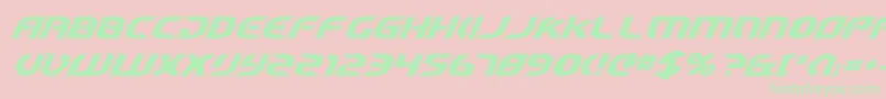 StarfighterCadetBoldItalic-Schriftart – Grüne Schriften auf rosa Hintergrund