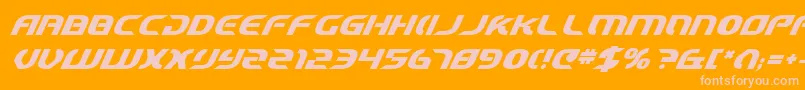 StarfighterCadetBoldItalic-Schriftart – Rosa Schriften auf orangefarbenem Hintergrund