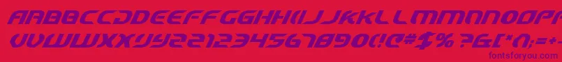 StarfighterCadetBoldItalic Font – Purple Fonts on Red Background