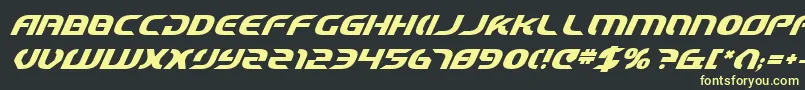 StarfighterCadetBoldItalic Font – Yellow Fonts on Black Background