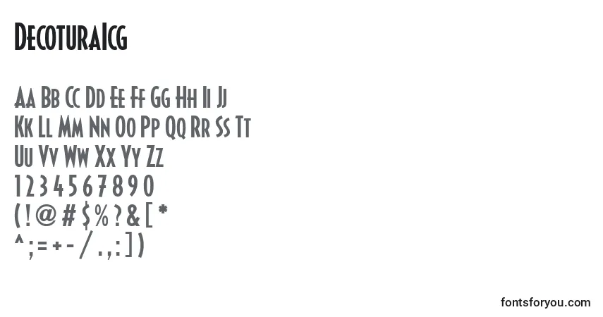 DecoturaIcgフォント–アルファベット、数字、特殊文字