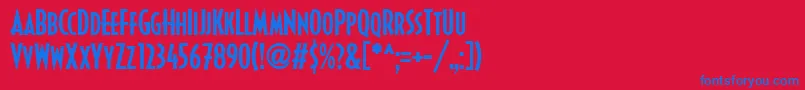 DecoturaIcg Font – Blue Fonts on Red Background