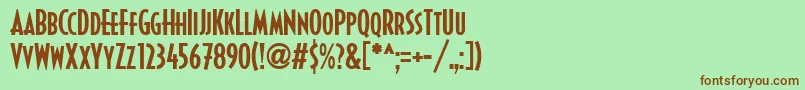 DecoturaIcg Font – Brown Fonts on Green Background